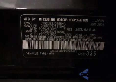 2023 Mitsubishi Outlander Se 2.5 S-Awc z USA, uszkodzony, nr VIN JA4J4UA85PZ061476